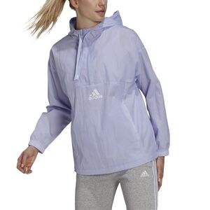 Adidas Women's Violet Purple Hooded Quarter Zip Windbreaker Size Small EUC